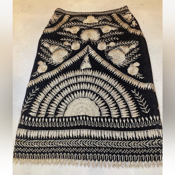 Ralph Lauren Collection Purple Label Embroidered Raffia Silk Dress Pencil Skirt - Picture 14 of 14